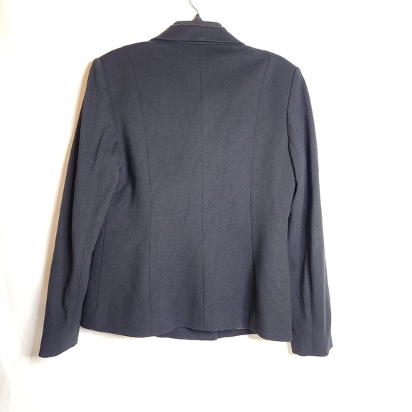 Talbots Black Blazer With Asymetrical Zip Size 10. Capsule,  Dark Feminine. - Picture 2 of 10